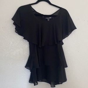 Black layered sheer top